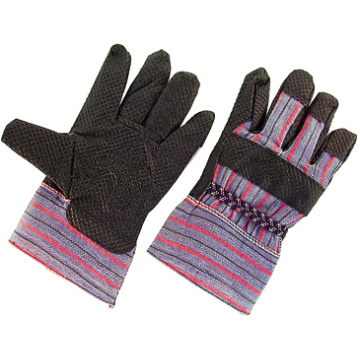 Black Vinyl Coated PVC Dotted Cotton Back Work Glove-2803